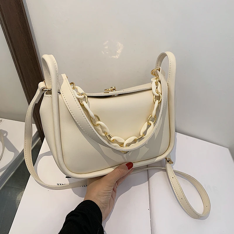 

Однотонная Повседневная Дамская сумка-мессенджер, сумка на цепочке, Высококачественная дамская сумка на плечо, роскошная дизайнерская сум...