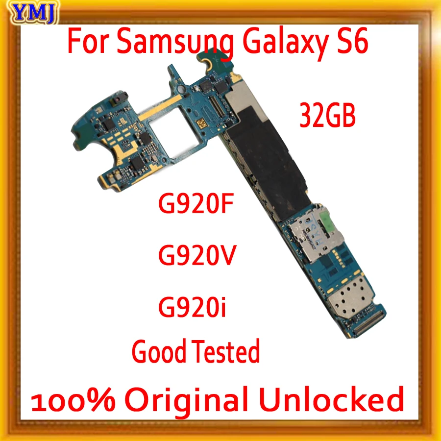 Оригинальная разблокированная Логическая плата для Samsung Galaxy S6 G920F G920V G920i