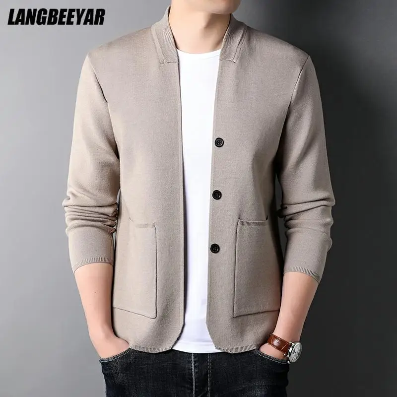 

Top Grade New Autum Brand Fashion Winter Japanese Mens Knitted Cardigan Sweater Casual Solid Coats Jacket Mens Clothing 2021