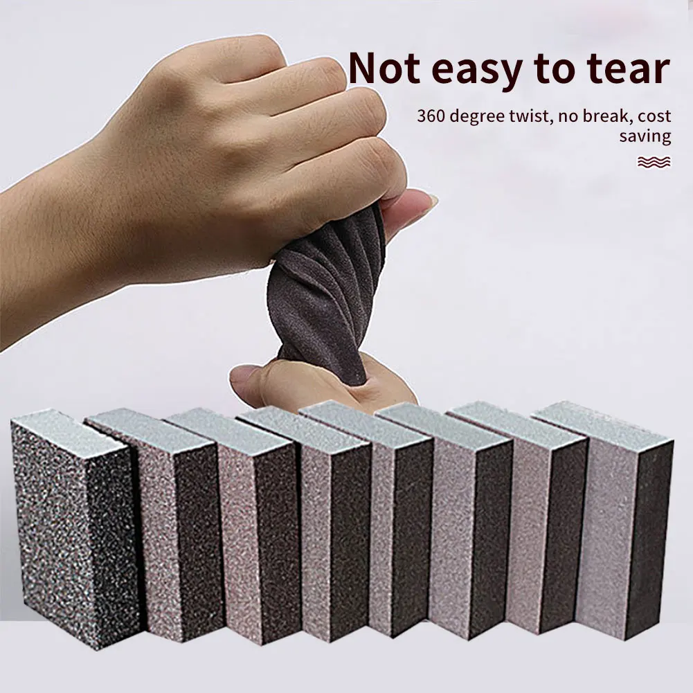 

5pcs Kitchen Grit Rough Flexible Polishing Sanding Sponge Block Home For Pot