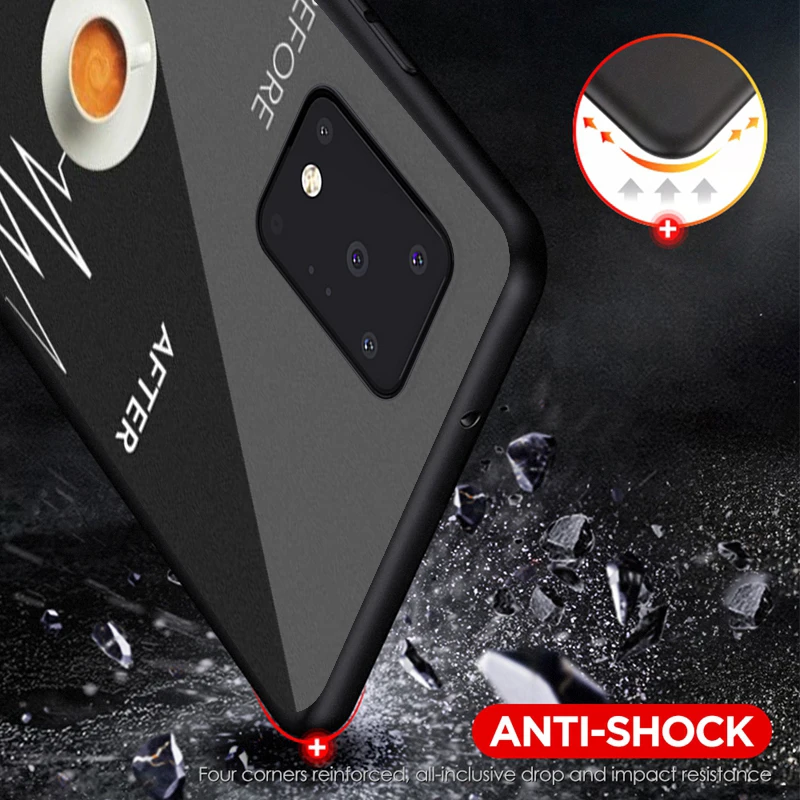 

Ok But First Coffee for Samsung Note 20 Ultra Plus A21S A51 A71 5G A9 A8 A7 A6 Plus A5 A3 2018 2017 Bright Black Phone Case