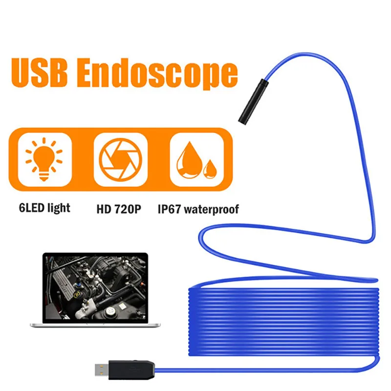 USB камера эндоскоп 720P 6 Регулируемых светодиодов|Бороскопы| |