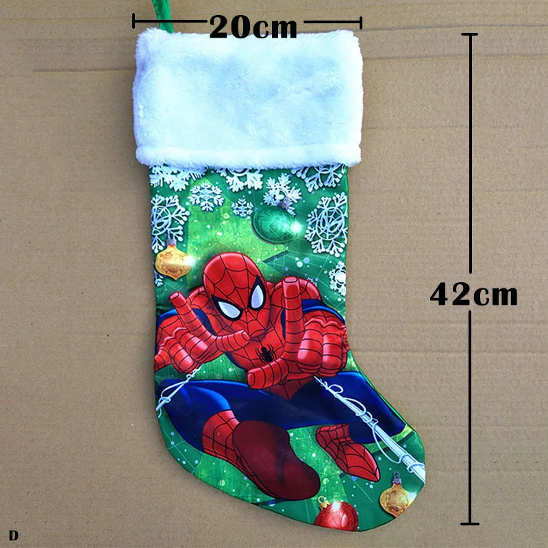 Children cartoon Christmas stockings princess socks kids gift candy packing bag mouse Superherro | Дом и сад