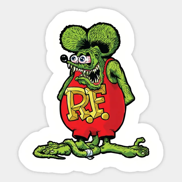 1 шт. 10 см × Rat Fink Harley наклейка Забавный для автостайлинга виниловая графика