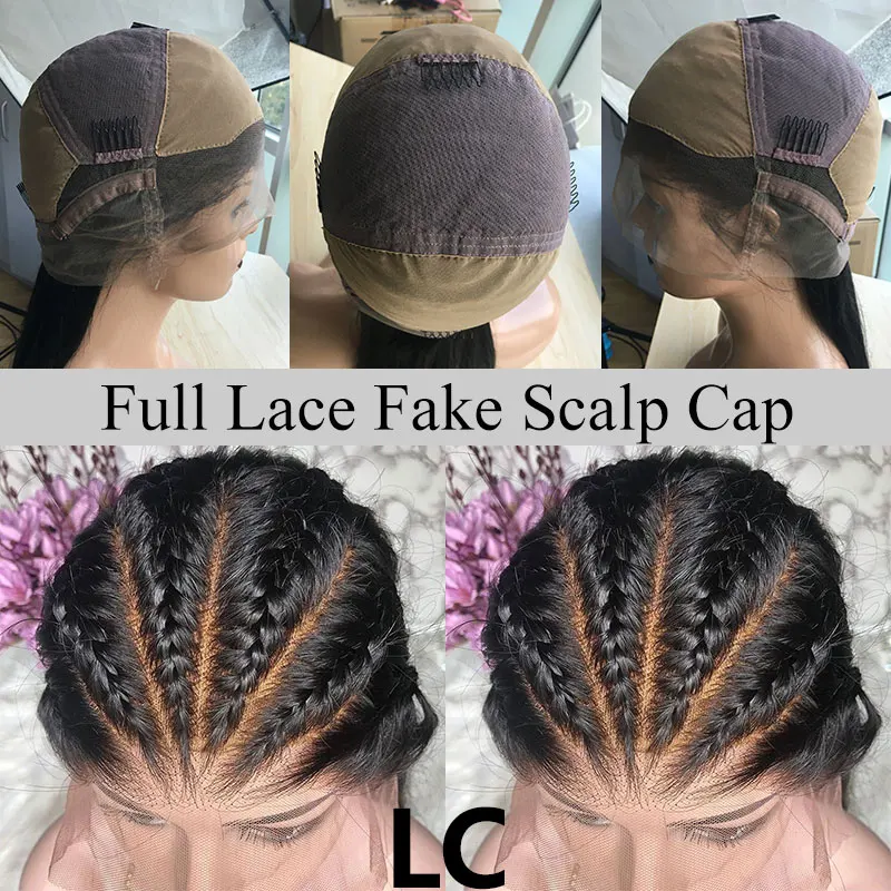 Fake Scalp Lace Вьющиеся бесклеевые полностью кружевные человеческие волосы парики предварительно выщипанные 250 плотность Бразильские глубокие волны прозрачные парики на кружеве EverBeauty Remy - Цвет: Fake Scalp Lace