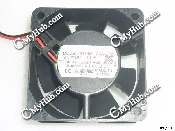 

For NMB-MAT 2410ML-04W-B10 C00 DC12V 0.10A 6025 6CM 60mm 60x60x25mm 2Pin 2Wire Cooling Fan