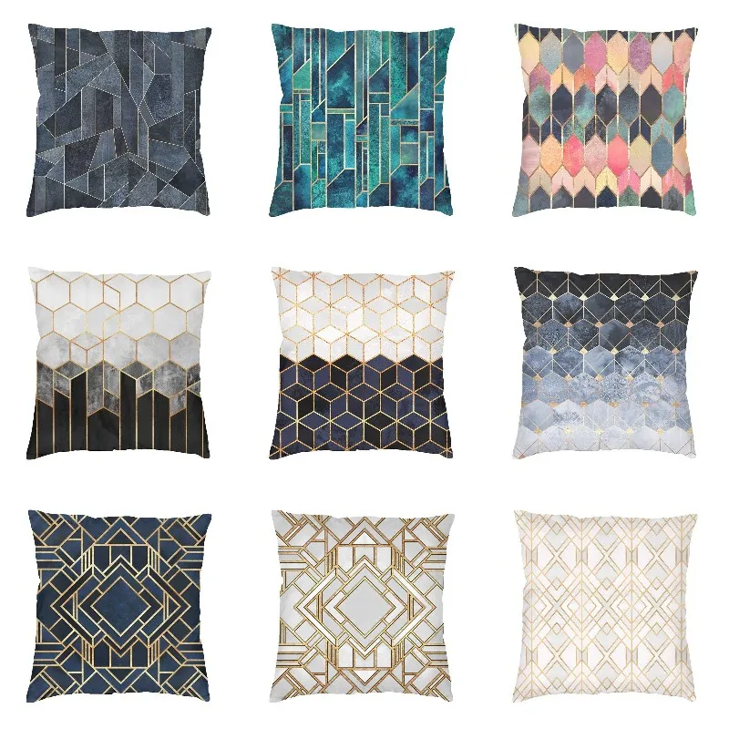 

Роскошная наволочка с абстрактным геометрическим рисунком с небом, наволочки с мраморной текстурой для дивана в гостиной