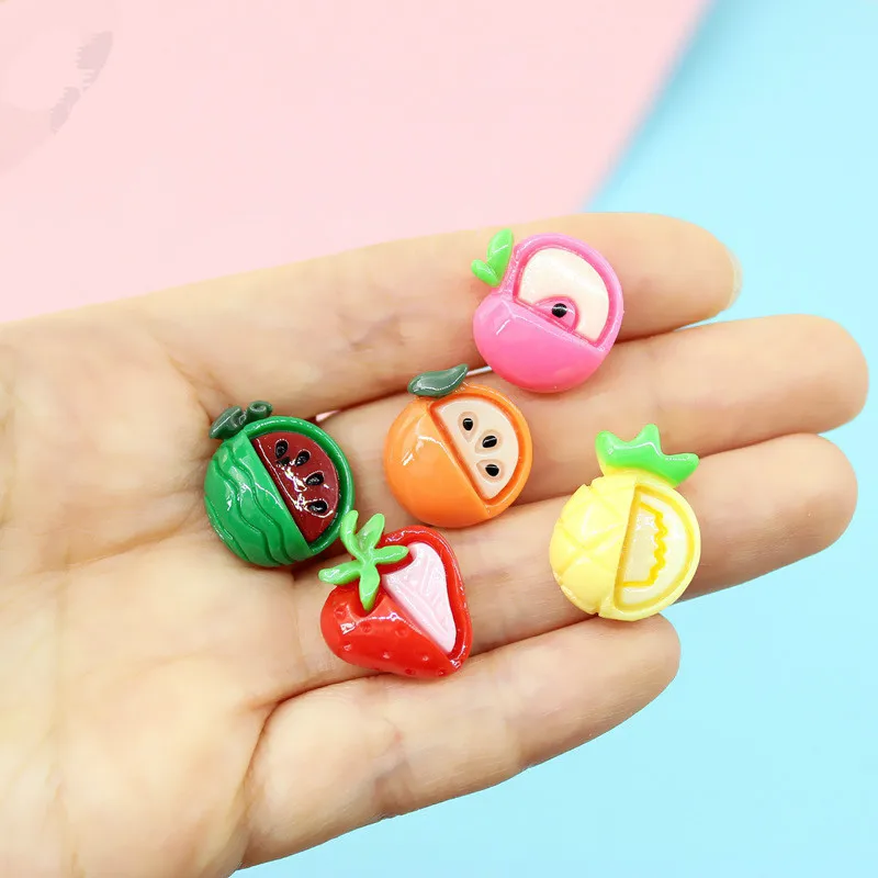 

20 шт. DIY фрукты из смолы моделирование фрукты еда играть кабошон украшения Ремесло телефон оболочки Скрапбукинг для Flatback украшения