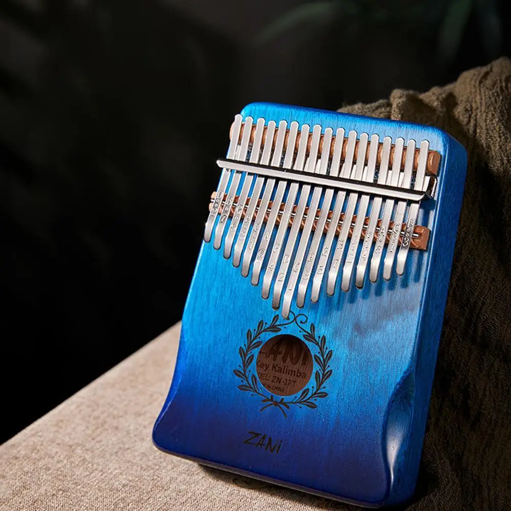 Mahogany 17-tone Thumb Piano C-tune Kalimba Portable Small Musical Instrument Olive Branch Pattern Keyboard | Спорт и развлечения