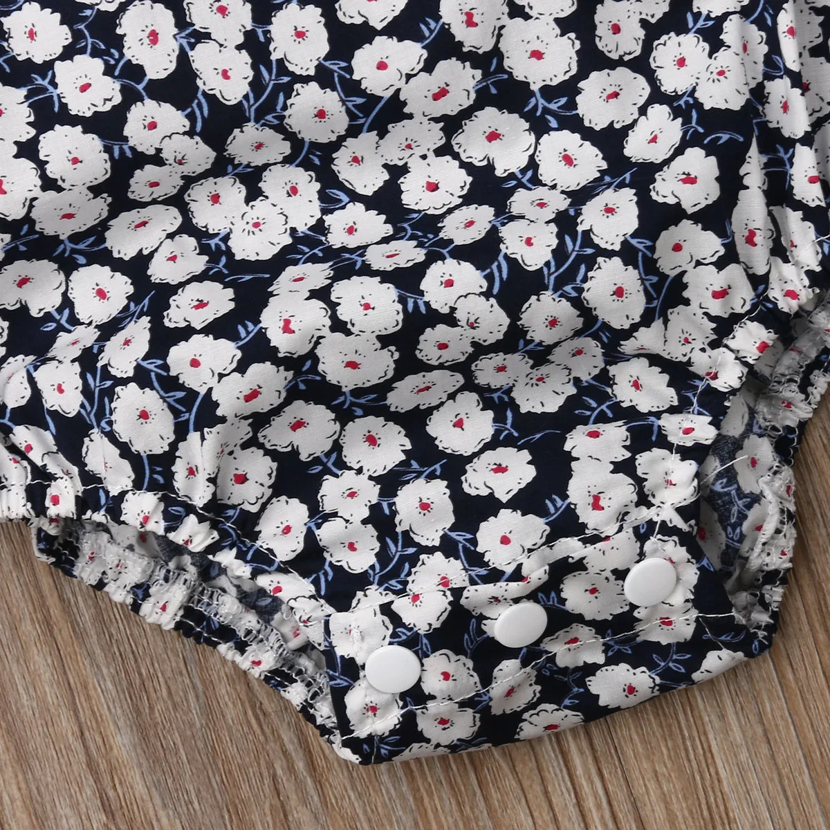 

2019 New Newborn Baby Girl Ruffle Sleeve Backless Tie Knot Floral Print Romper+Bowknot Headband Sunsuit Outfits Clothes 0-24M