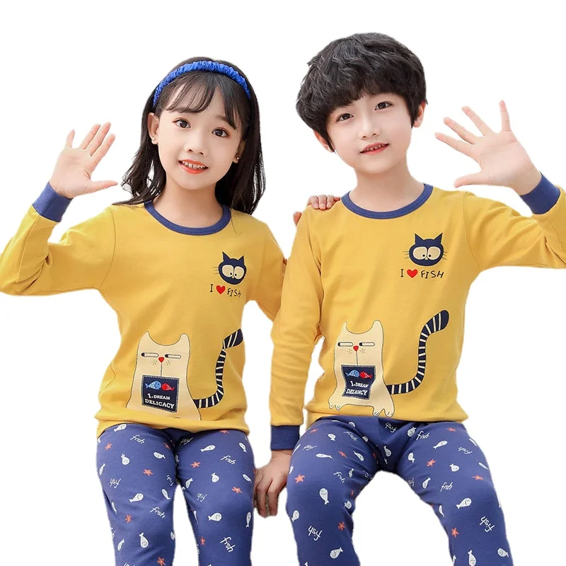 

Children Sleepwear Boys Girls Nightwear Pyjamas Kids Homewear Nightwear Full Sleeve Cotton Comfortable Pajamas Sets 2 4 6 8 12