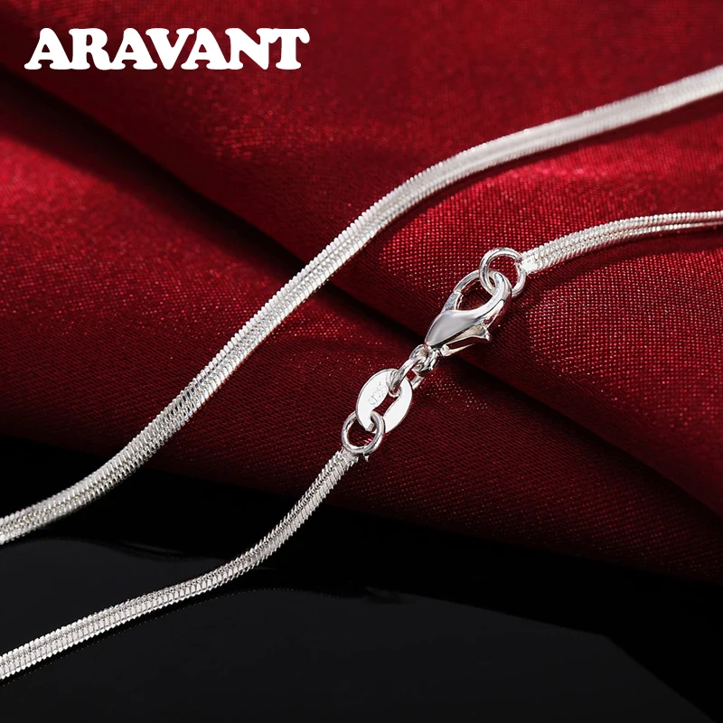 Ожерелье из серебра 925 пробы Модная бижутерия ожерелье змеиной цепи 2 мм 16 18 20 22 24 26