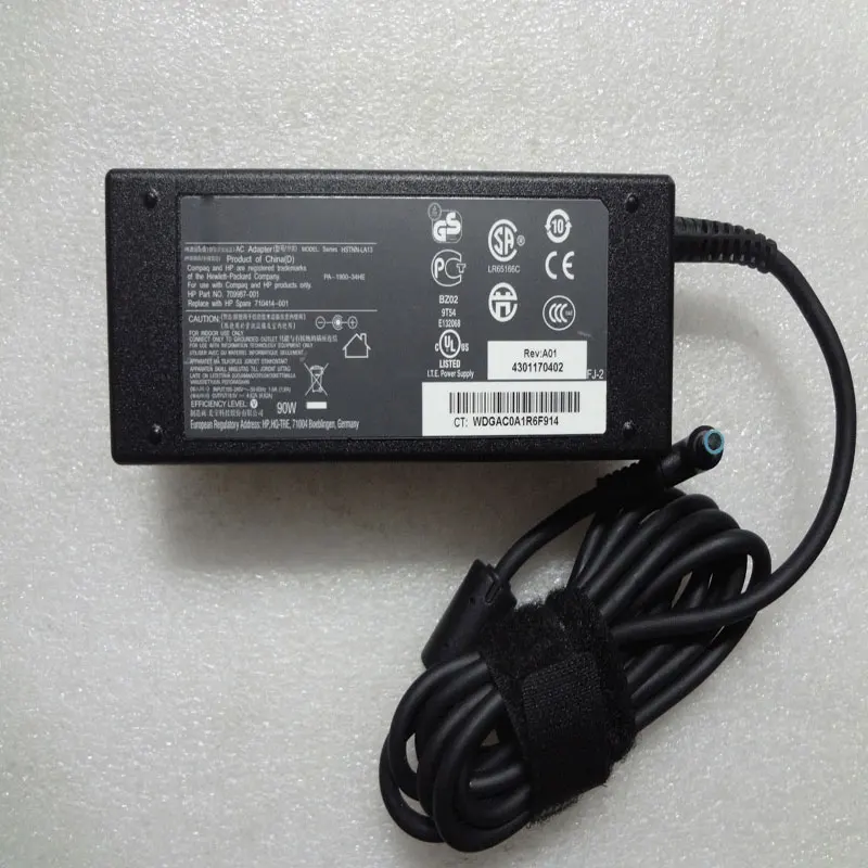 

NEW 19.5V 4.62A 90W Blue Tip AC Adapter For HP Spectre x360 Convertible 15-eb0097nr 15-df1040nr 710414-001 Original Puryuan