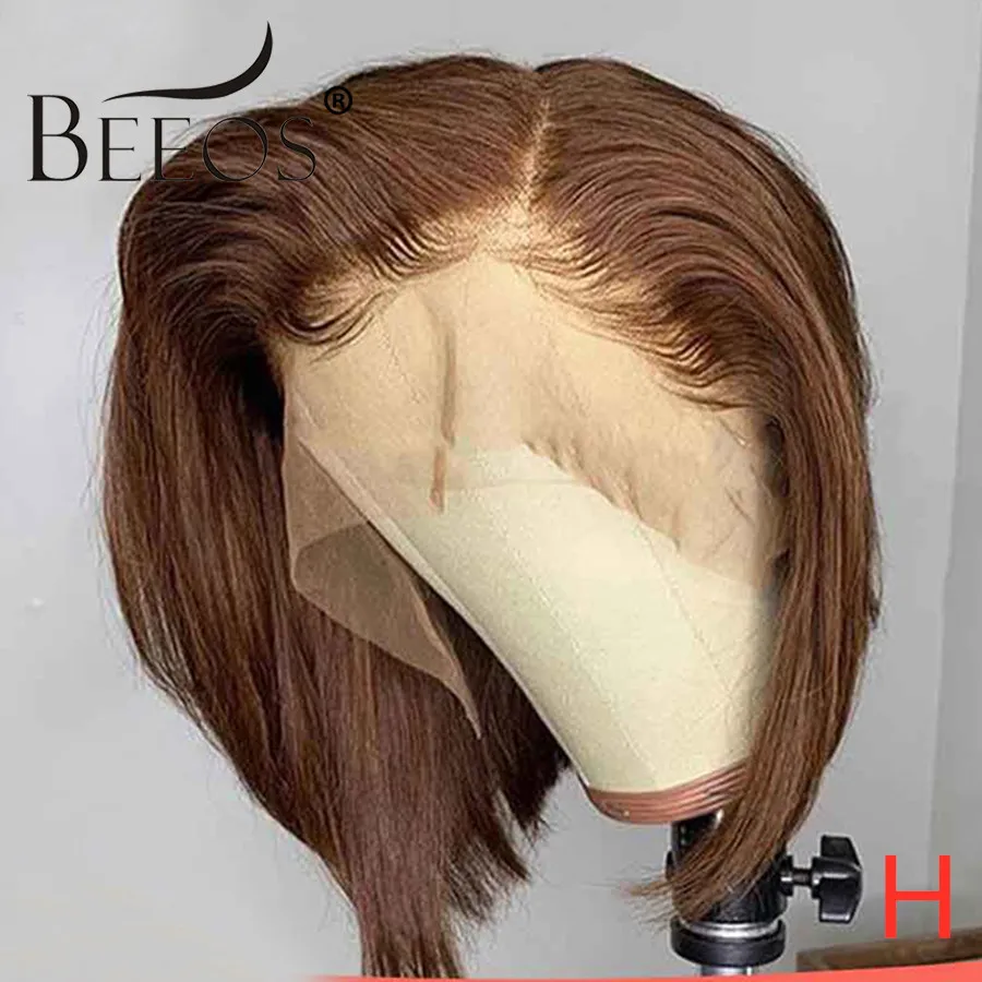 Beeos 13*4 150% парик из натуральных волос коричневого цвета с кружевом спереди прямые