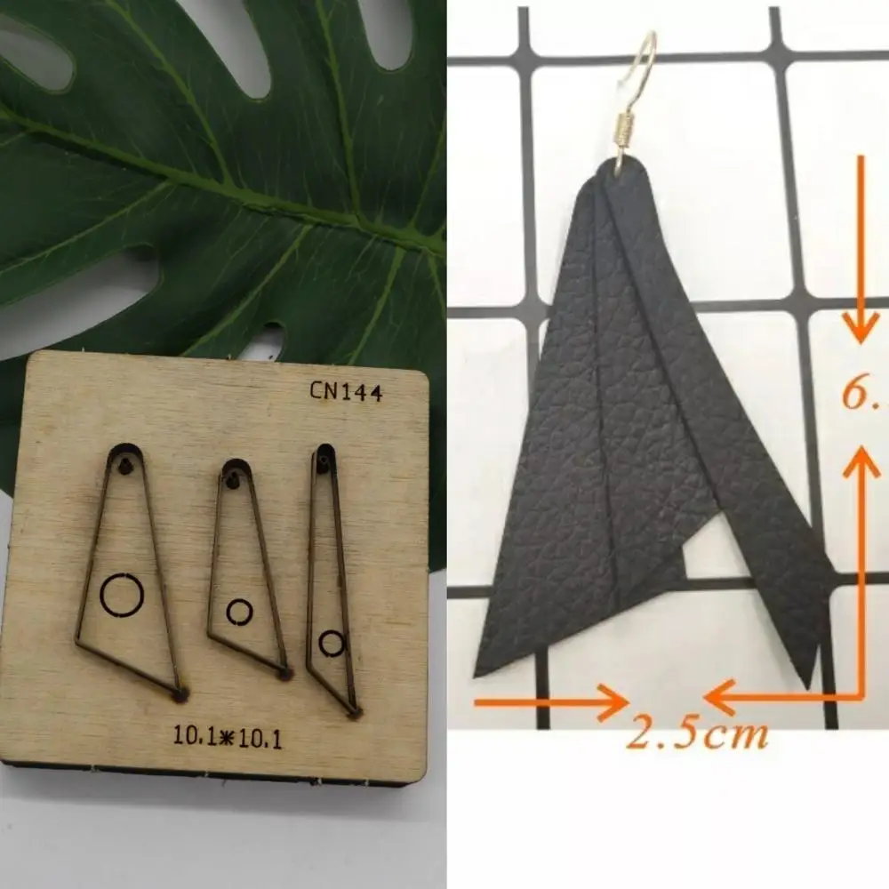 

herramientas para cuero leather craft template fabric cutter earring die cutting knife mould 3pcs in one hand punch tool 60x23mm