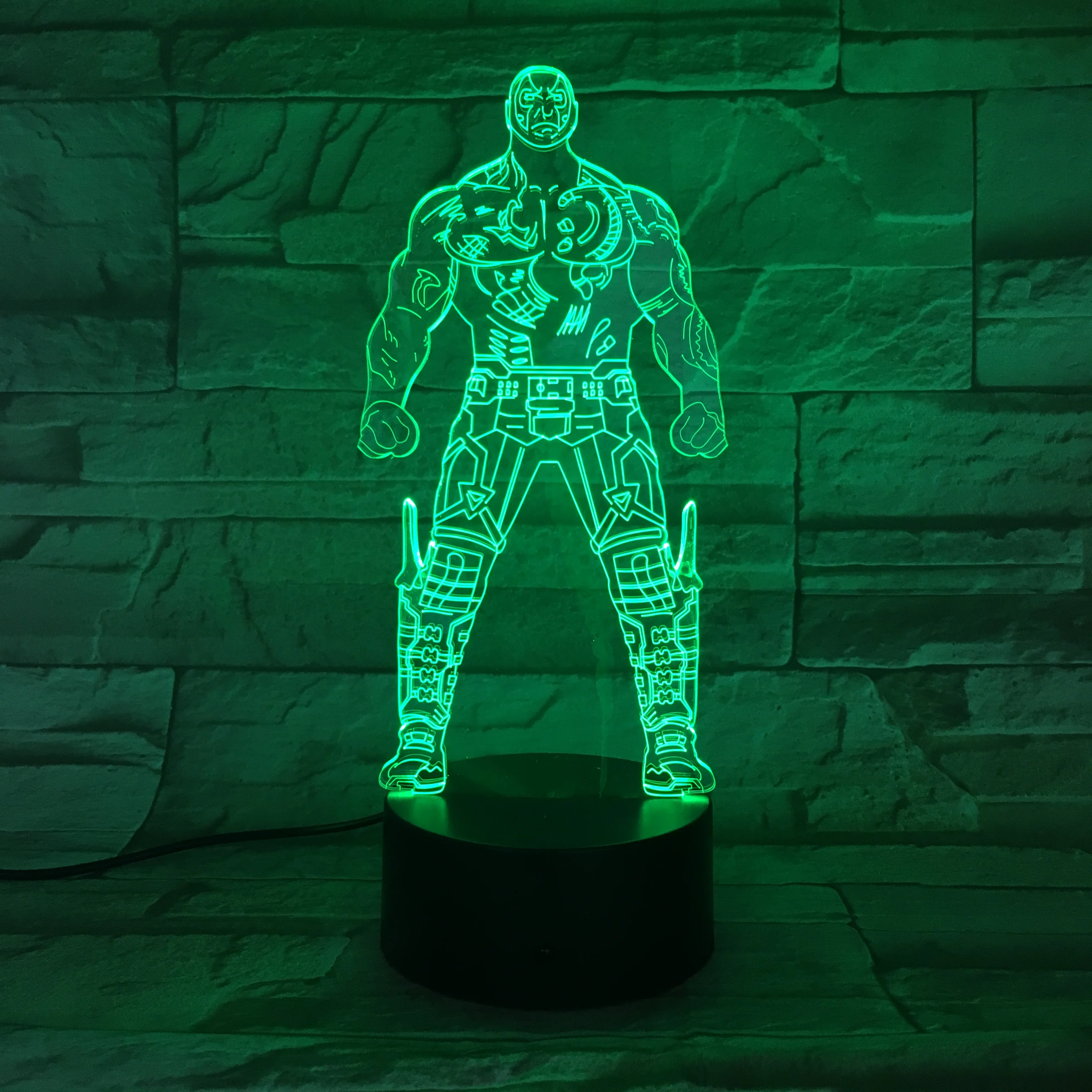Disney Мстители 3D светодиодный Ночник светильник Drax Разрушитель 7 цветов меняющая