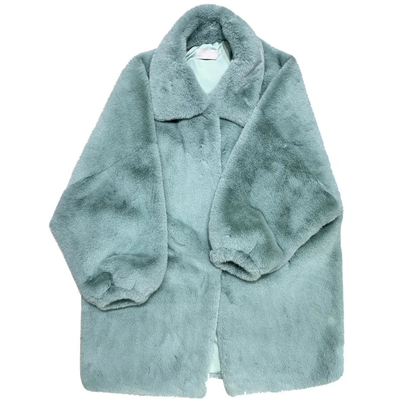 Lautaro Winter Long Oversized Warm Soft Fluffy Faux Fur Coat Women Drop Shoulder Sleeve Casual Loose Korean Fashion 2021 | Женская