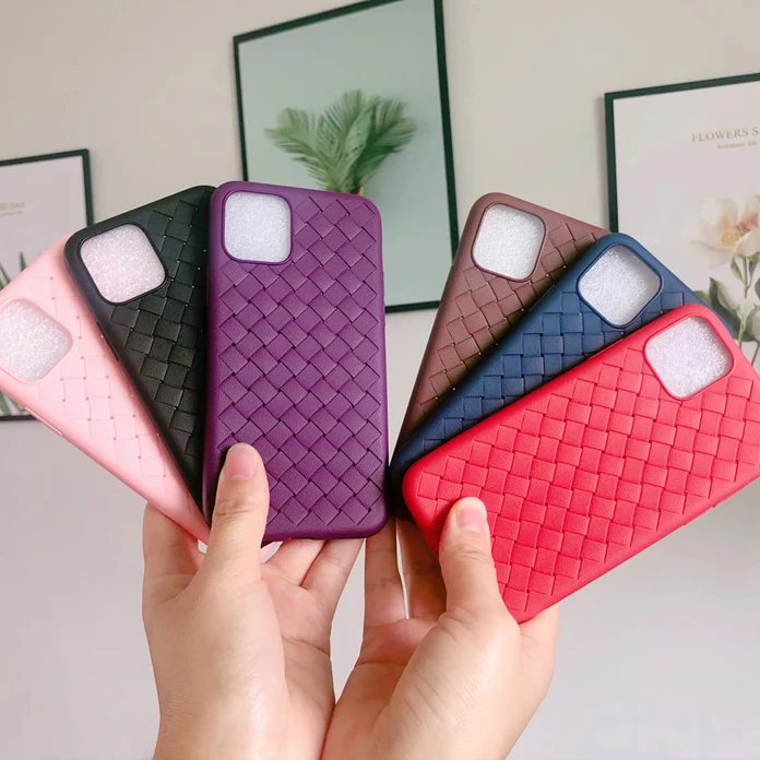 Чехлы для iphone 11 pro max iphone11pro XS Max XR кожаный мягкий силиконовый чехол с переплетением