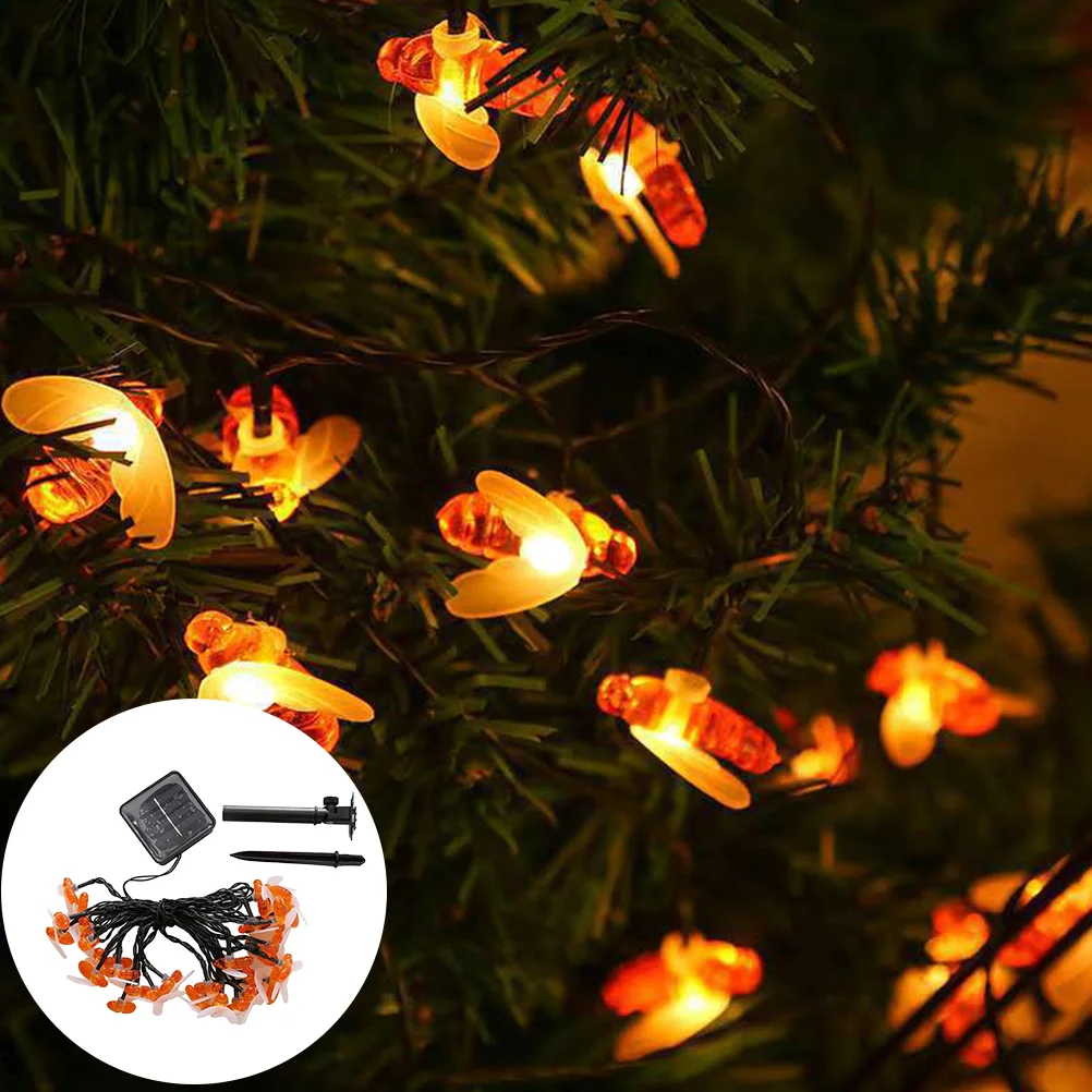 

1 Set Solar Bee Shape String Lights Solar Powered Bee String Light Outdoor Light
