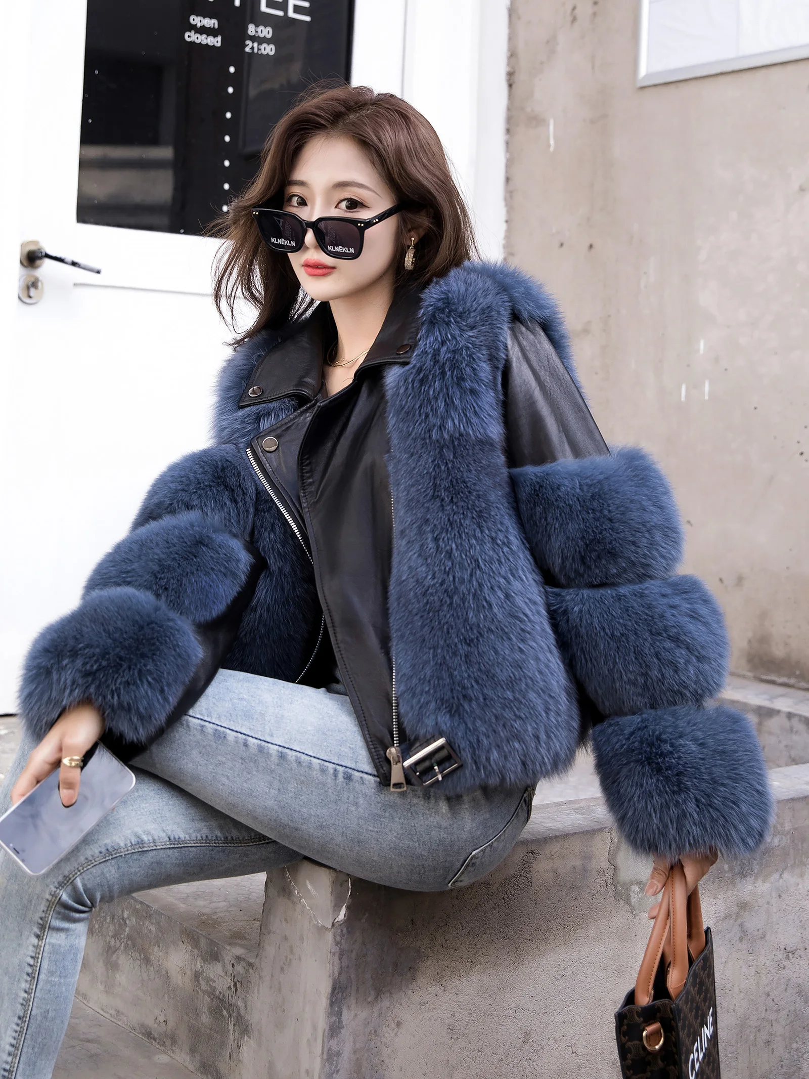 Real fox fur coat women winter fur coat natural fox fur jacket animal fur top wholesale quality clothing