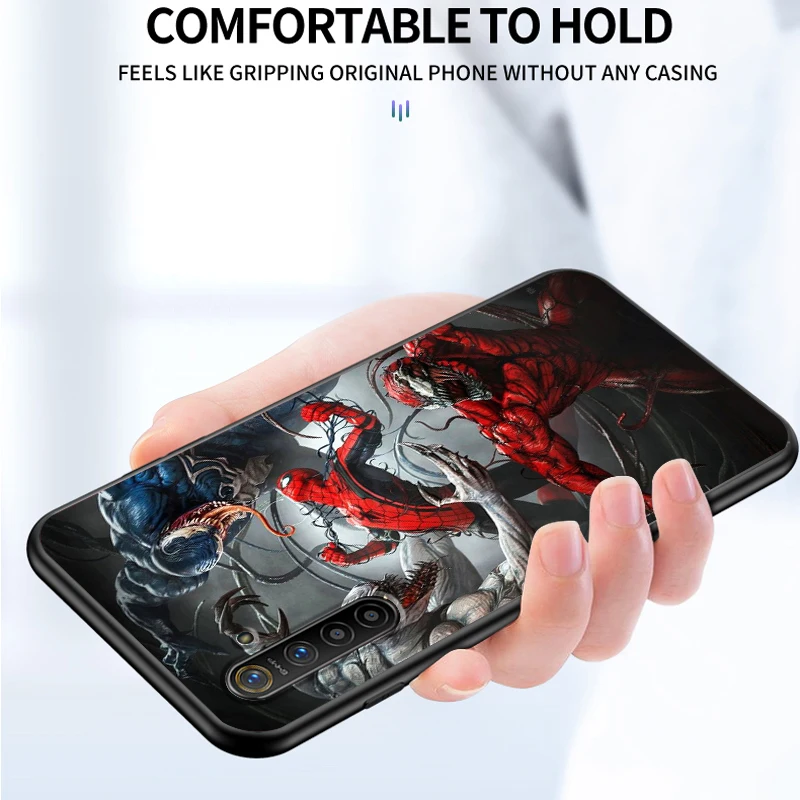 Venom Marvel cool для OPPO Realme GT Explorer Master Neo Flash Edition C21 C20 C15 C11 C3 мягкая черная искусственная