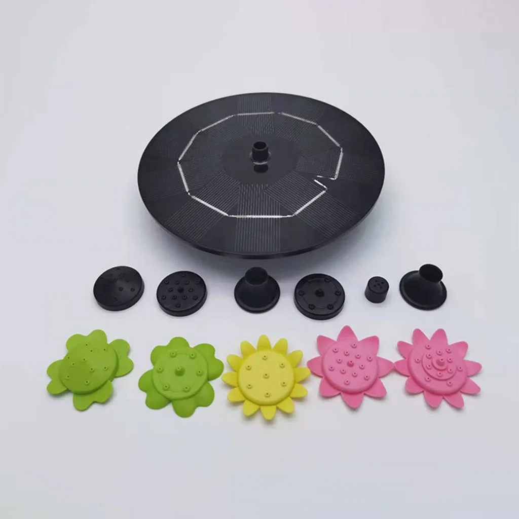 

Solar Fountain Pump with 11 Different Spray Pattern Heads for Pond BirdBath
