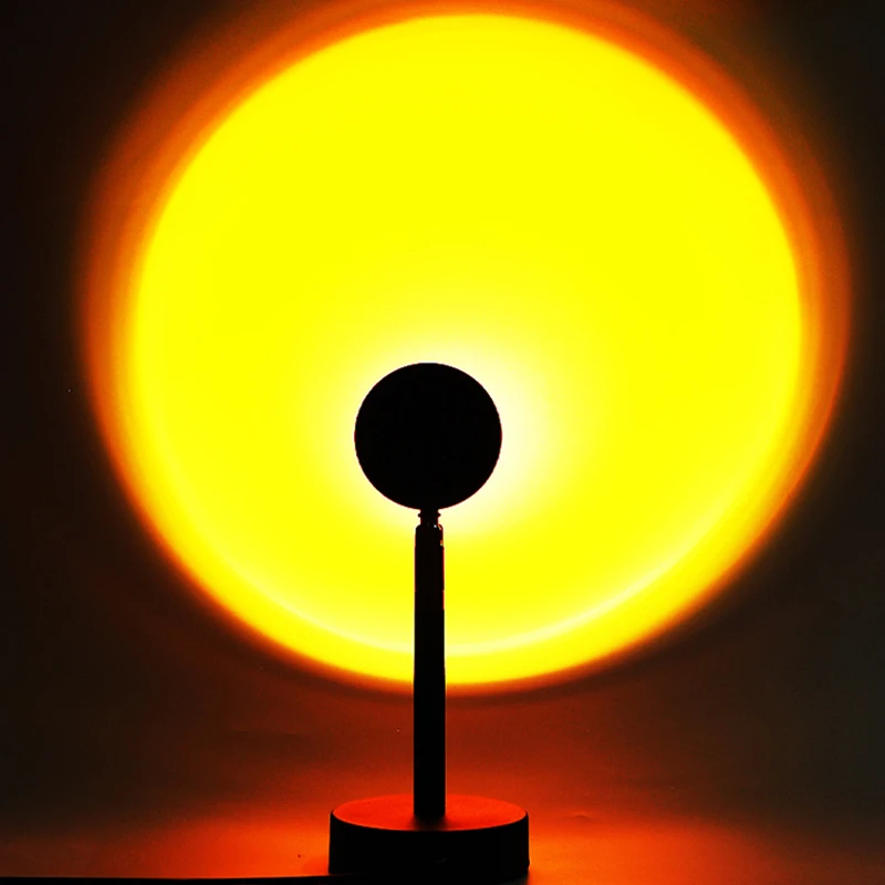 

Rainbow Sunset Red Projector Lamp Atmosphere Led Light for Home Bedroom Coffe shop Background Wall Decoration USB Table Lamp