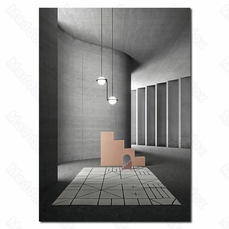 

Canvas Printing High-Class Simple Gray Decoration Creative House Suitable for Boys To Live In Static Bedroom Hanging Paintings