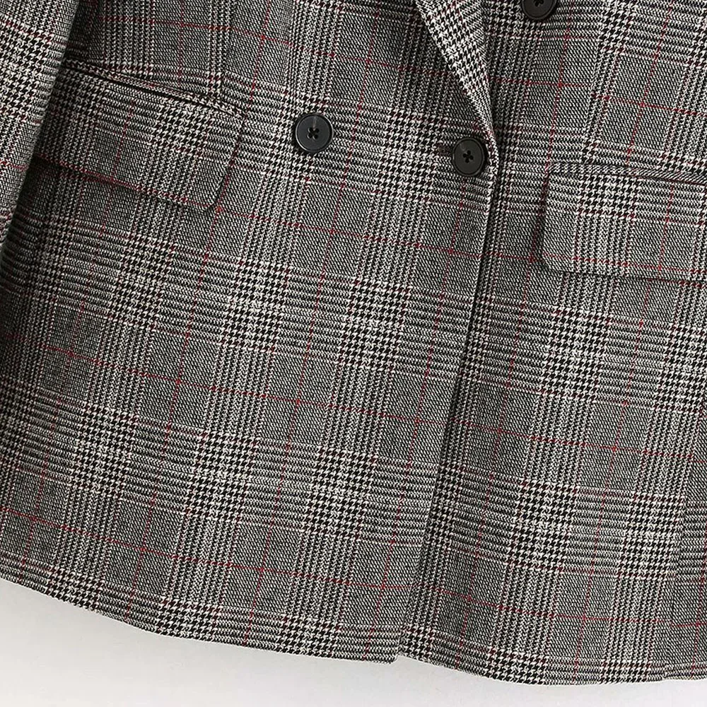 

European and American women's aesthetic skirt new double breasted suit coat plaid skirt 2021 fashion design