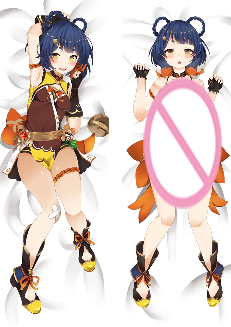 

Чехол для подушки Genshin Impact Dakimakura Guoba Xiangling, чехол для обнимающей подушки, двухсторонний чехол для подушки Otaku
