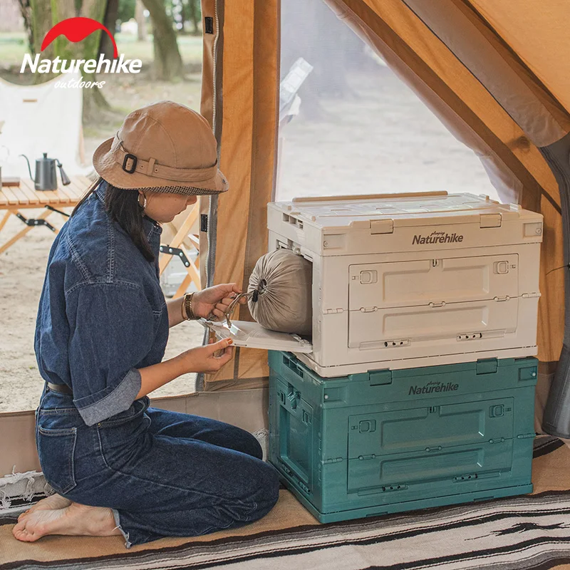 Naturehike Camping Folding Box Outdoor Camping Table Storage Box 25L 50L 80L Sundry Storage Box Sundry Organizer Picnic Box