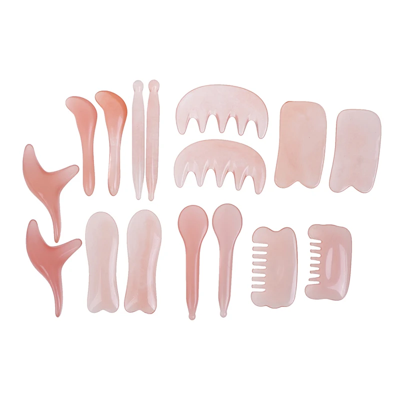 

1Pc Natural Resin Guasha Scraping Massage Scraper Face Massager Acupuncture Gua Sha Board Acupoint Face Eye Care SPA Massage Hot