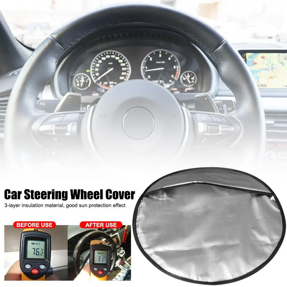 

Universal Car Steering Wheel Anti-Heat Sun Shade Cover Thick Sun-proof Anti-UV Steering Wheel Sunshade Cover Car Accessories