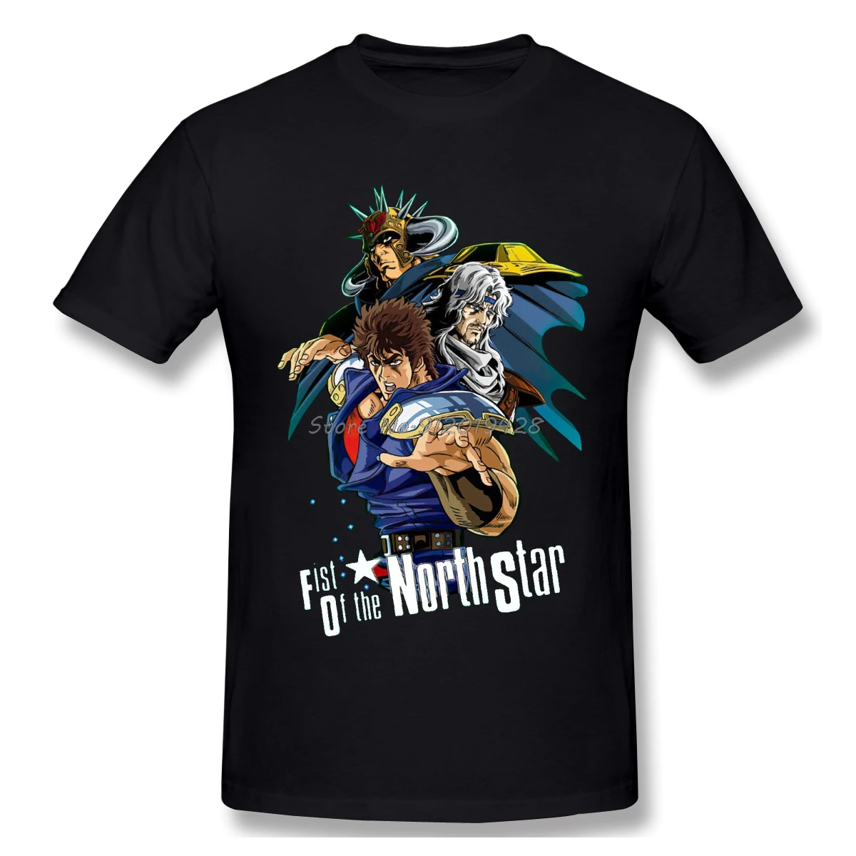 

2021 Fashion Graphic T-shirt Cartoon Anime GUERRIERO HOKUTO NO KEN Short Sleeve Casual Men O-neck 100% Cotton T Shirt Tees Top