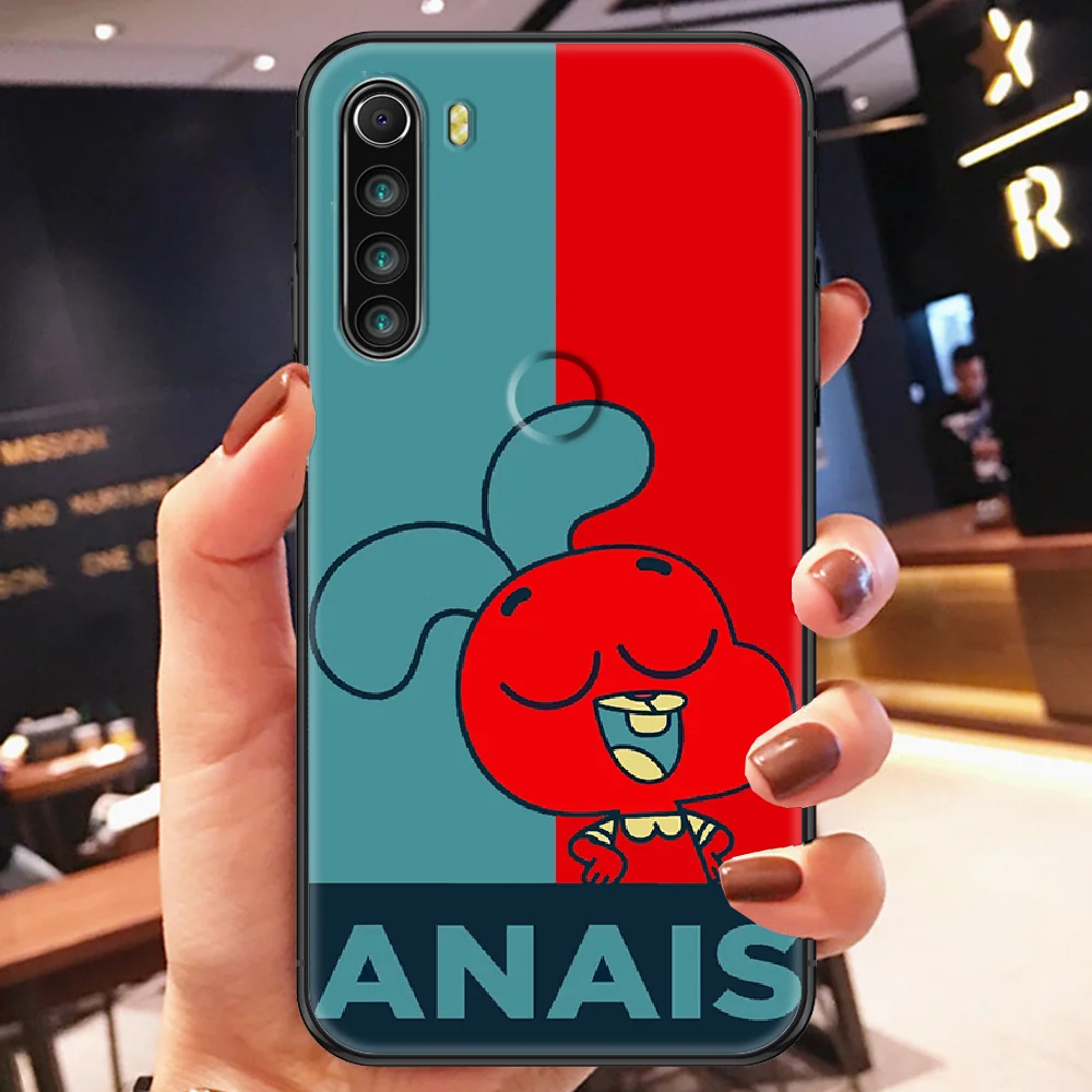 

World Cute Gumball Anime Phone case For Xiaomi Redmi Note 7 7A 8 8T 9 9A 9S K30 Pro Ultra black luxury waterproof tpu Etui 3D