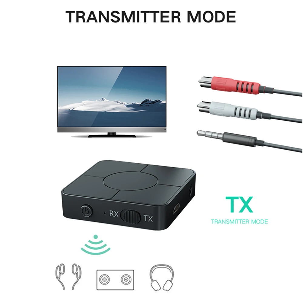

Bluetooth 5.0 Audio Receiver Transmitter AUX RCA 3.5MM 3.5 AUX Jack USB Dongle Wireless Adapters Handsfree Call & Mic