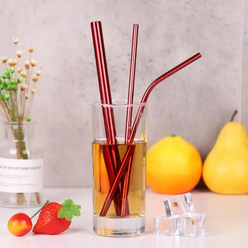 5 шт. пузырь Чай 304 Нержавеющая сталь Многоразовые питьевой набор соломинок