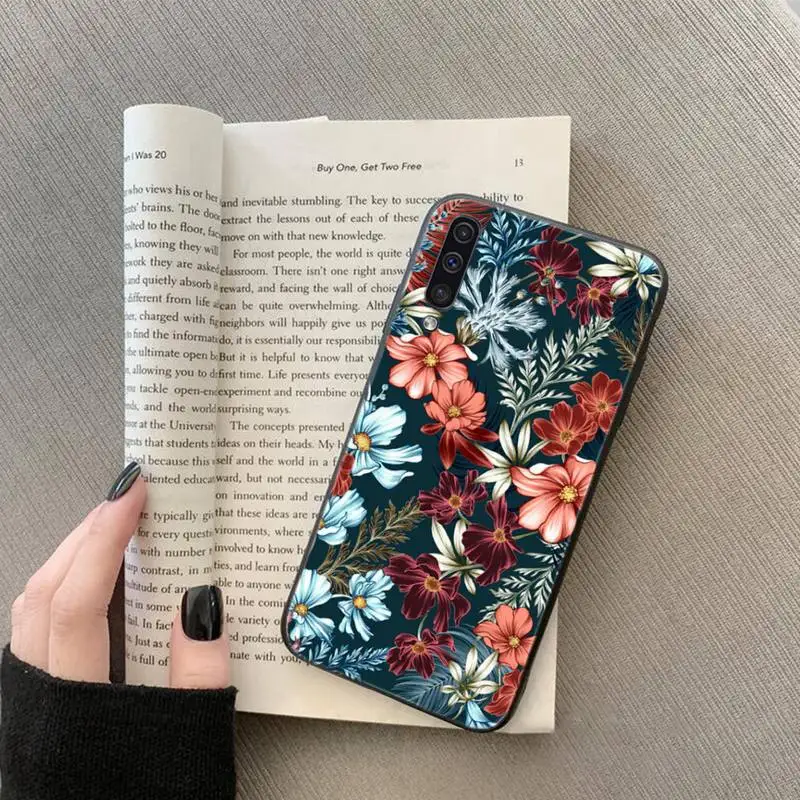 

Fashion Retro Style Flowers Phone Case For Samsung galaxy A S note 10 7 9 20 30 31 40 50 51 71 21 s ultra