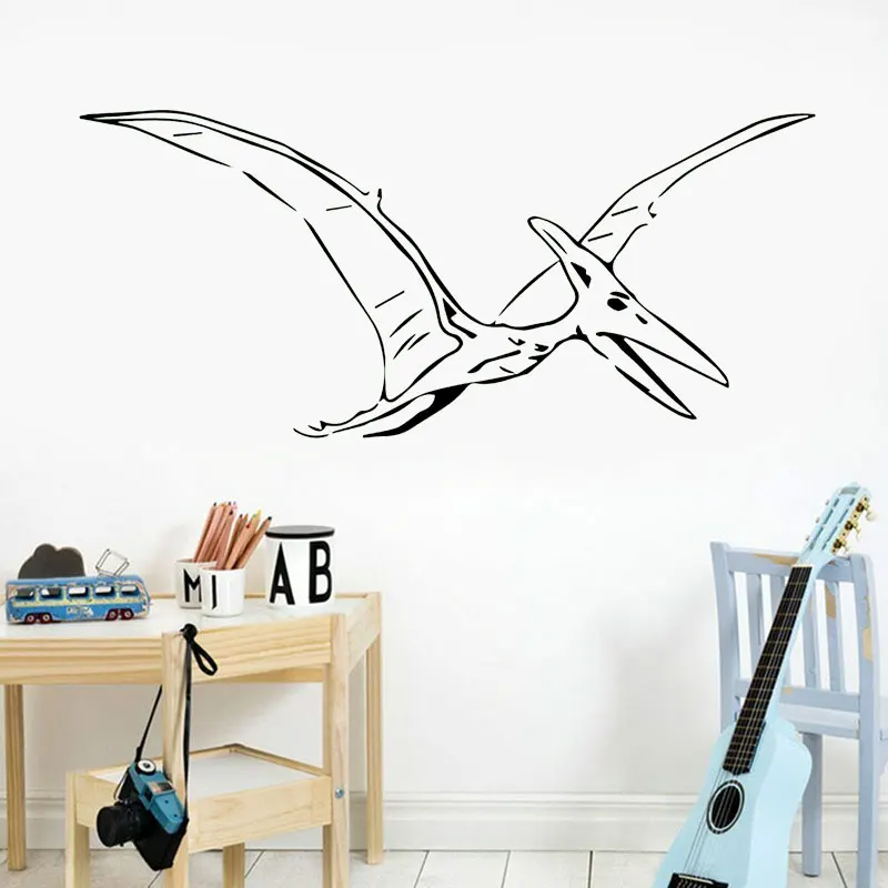 

Large Pterodactyl Dinosaur Animal Jurassic Park Vinyl Wall Sticker Home Decor For Boys Room Nursery Playroom Mural