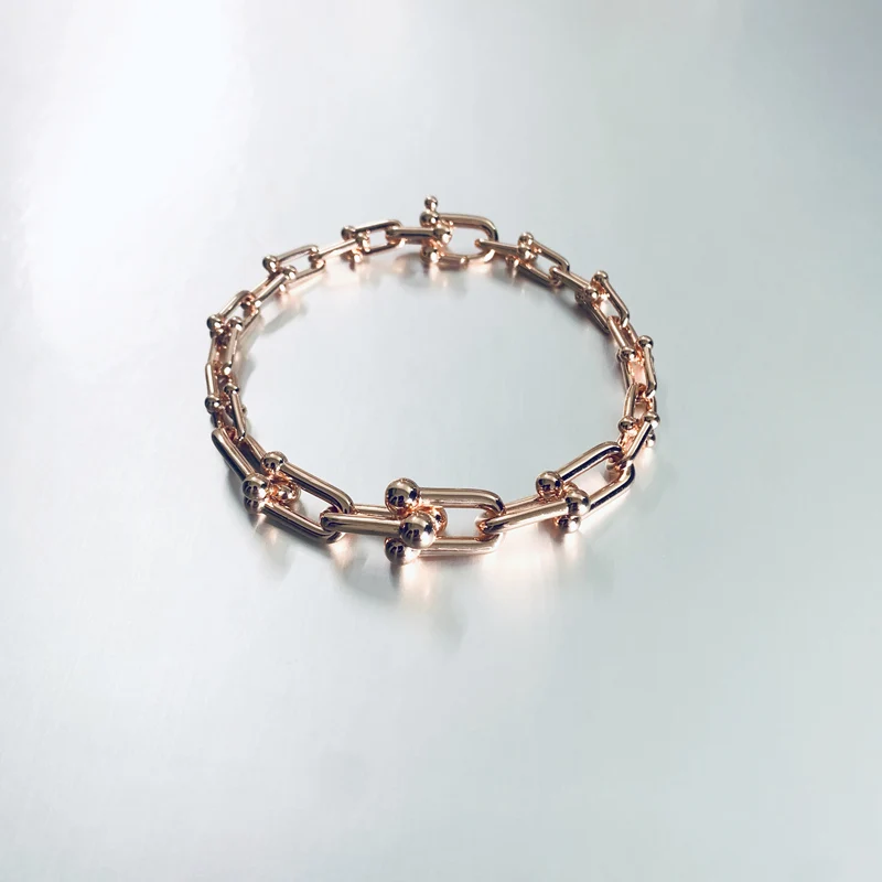 

TTFF new hot-selling brand pure 925 sterling silver ladies jewelry U ring gradient chain bracelet party bracelet jewelry