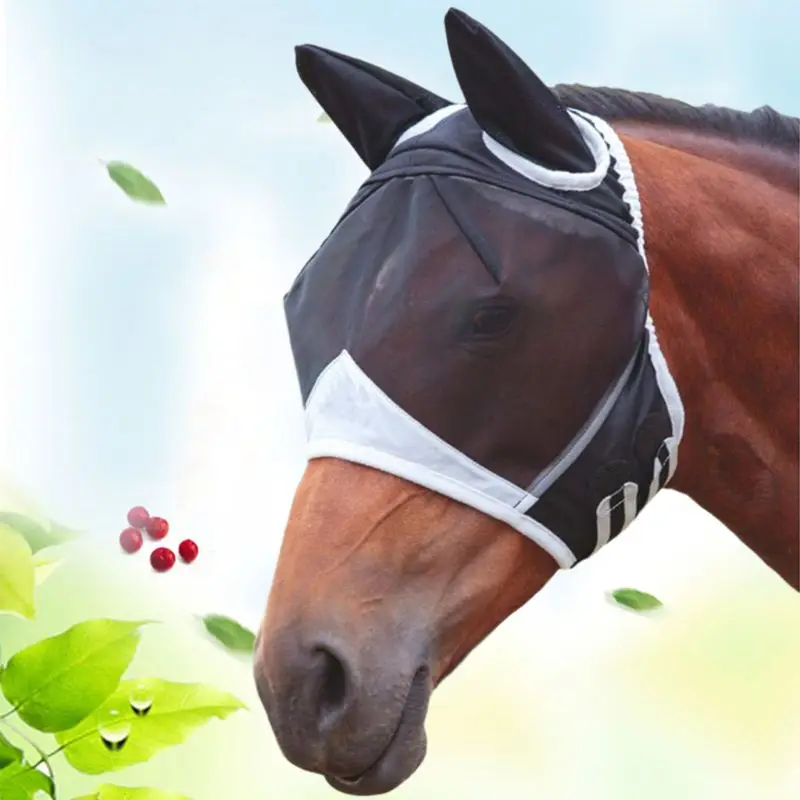 

Mesh Breathable Protection Horse Face Mask Comfort Anti-mosquito with Covers