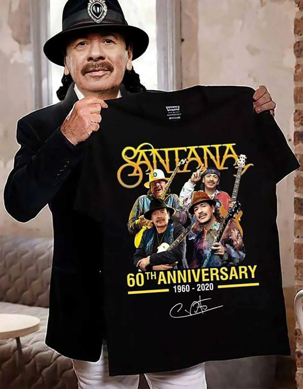 

Santana Supernatural 60th Anniversary Shirts Fashion Men Printed T Shirts