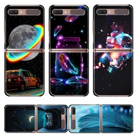 cool creative gorgeous art for samsung galaxy z flip 3 5g black mobile shockproof hard capa fundas phone case