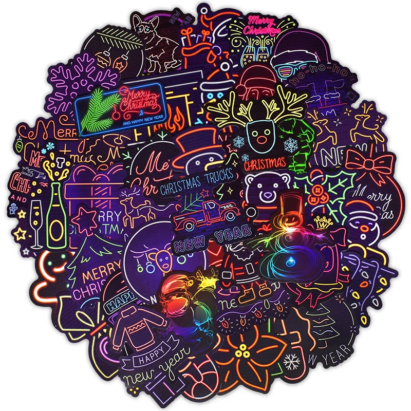 

50pcs/bag pcs no repeated neon Cute animal Fruit Ice cream stickers Waterproof Unglued Repeatedly pasted