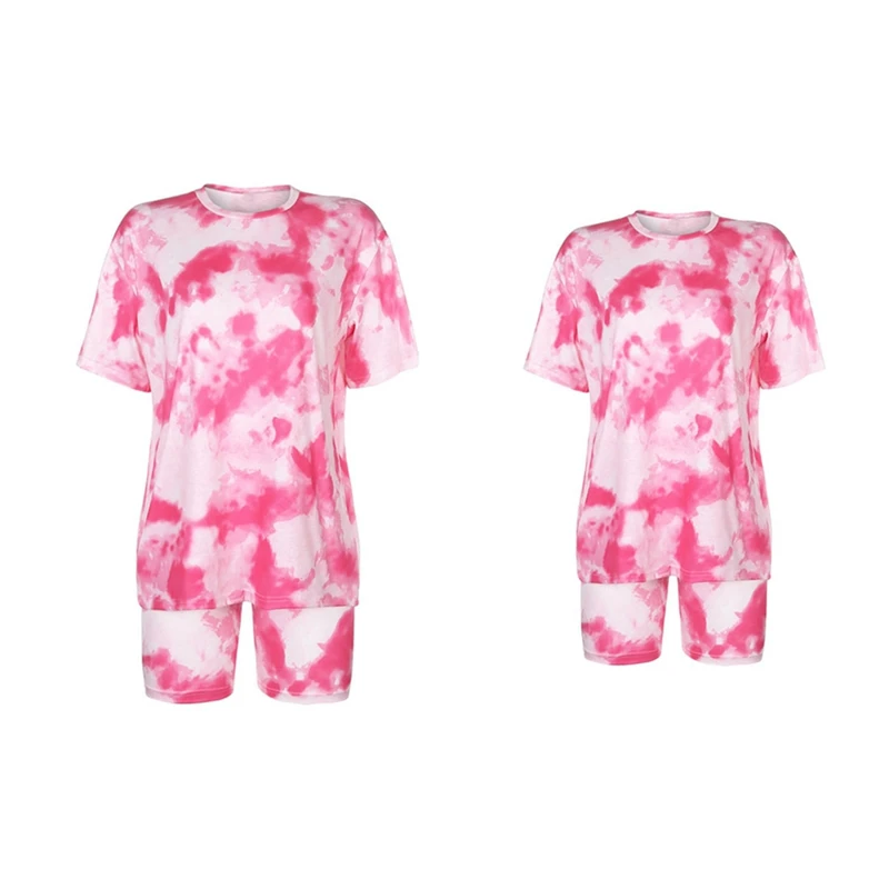 

Футболка и шорты женские повседневные с принтом, комплект из 2 предметов, облегающие шорты, спортивный костюм, Размеры S & M, на лето