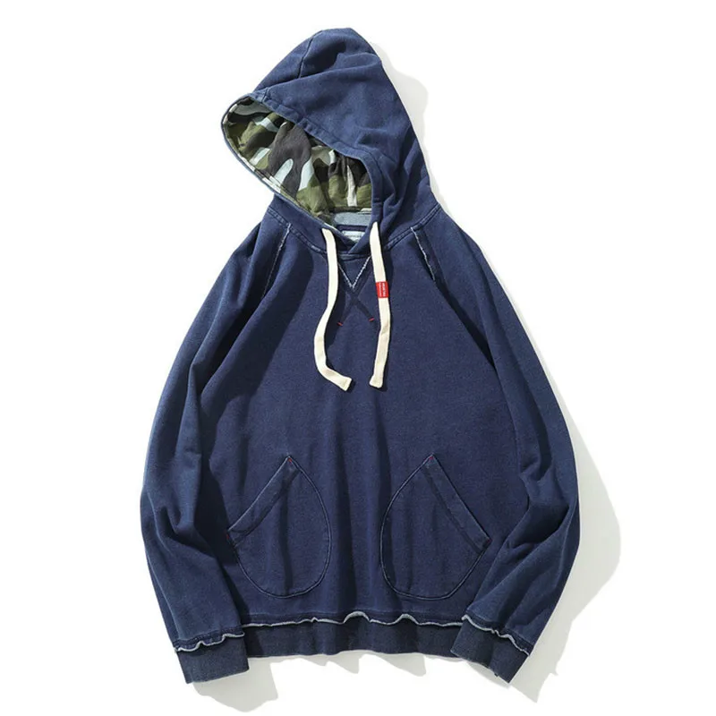 

Retro Solid Color Hoodies Men Oversized Hip Hop Streetwear Men's Hooded Sweatshirts Ins Trend Loose Pullover Hoodie Male Tops
