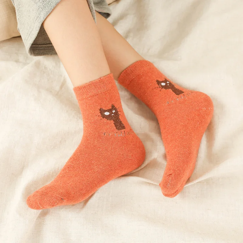 2 пары новых женских шерстяных носков с кроличьими ушками Длинные полосатые