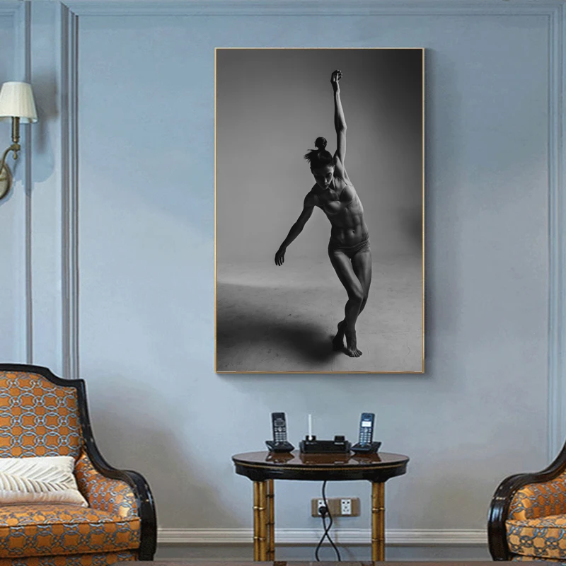 Абстрактная настенная живопись Черно белый нидридный постер красота Спорт Woeme