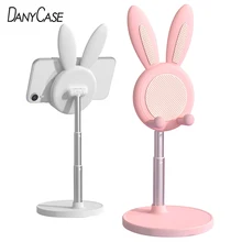 Cute Bunny Phone stand Holder desk top metal material for phone iPad iPhone Xiaomi Huawei Tablet Angle Adjustable