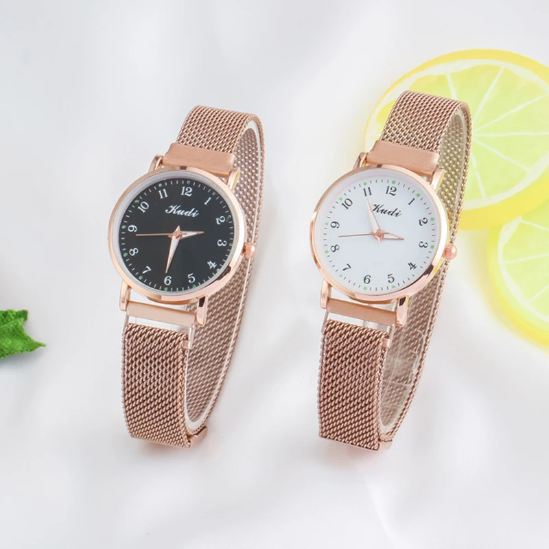 Женские Модные Простые часы Reloj наручные с золотым магнитным ремешком светящиеся